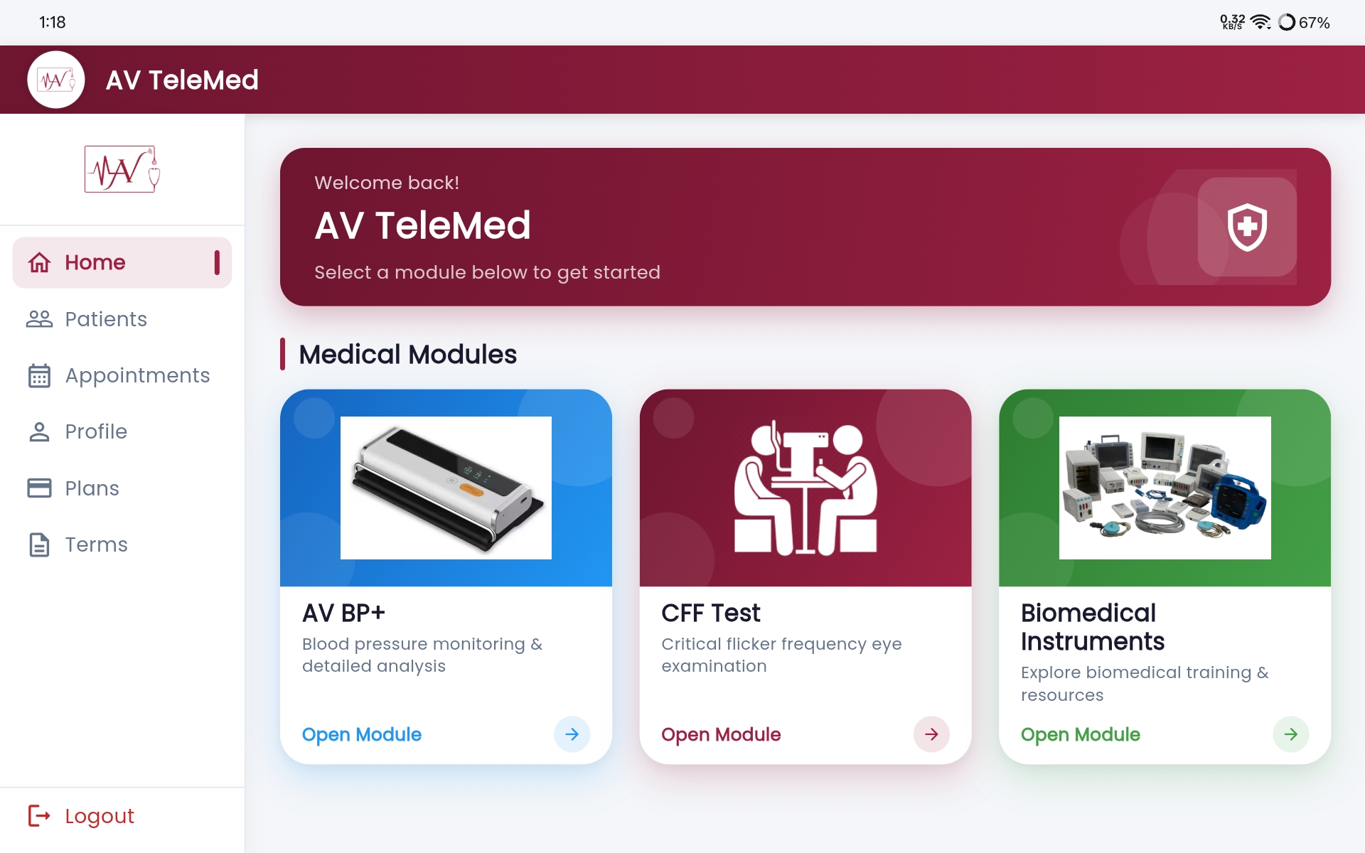 Doctor Console tablet view