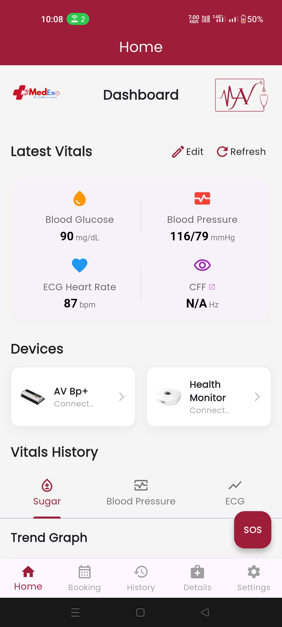 Patient App mobile view